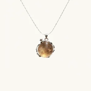 Natural Smoky Quartz Grounding & Protection Pendant in Silver Plated Copper setting by Meruisa Crystal