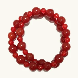 Red Agate Vitality & Radiance Double-Loop Stretch Bracelet by Meruisa Crystal