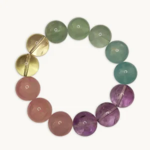 Home Aquamarine-Bolivian Amethyst-Fluorite-Lemon Citrine-Rose Quartz-Natural Crystal Bracelet-Meruisa Crystal