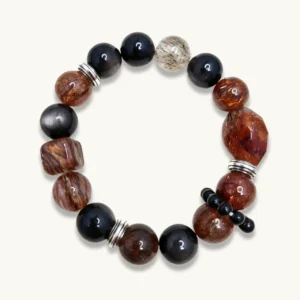 Silver-Sheen-Obsidian-Black-Gold-Super-7-Crystal-Bracelet-Moving-Ring-Wealth-Protection-Meruisa