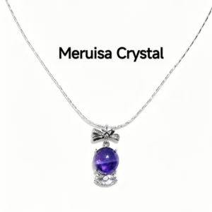 Amethyst Intuition Starry Crown Pendant/Necklace — natural 10.2mm spherical Amethyst pendant by Meruisa Crystal