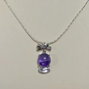 Amethyst Intuition Starry Crown Pendant/Necklace — natural 10.2mm spherical Amethyst pendant by Meruisa Crystal