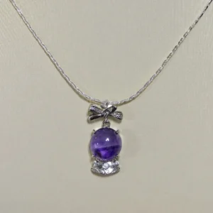Amethyst Intuition Starry Crown Pendant/Necklace — natural 10.2mm spherical Amethyst pendant by Meruisa Crystal