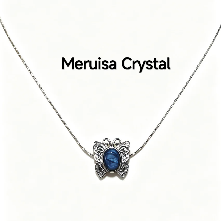 Black Obsidian · Protection Butterfly Frame Pendant Black Obsidian · Protection Butterfly Frame Pendant/Necklace/Bracelet — black silver‑plated copper frame pendant with butterfly inside and natural black obsidian bead at top by Meruisa Crystal