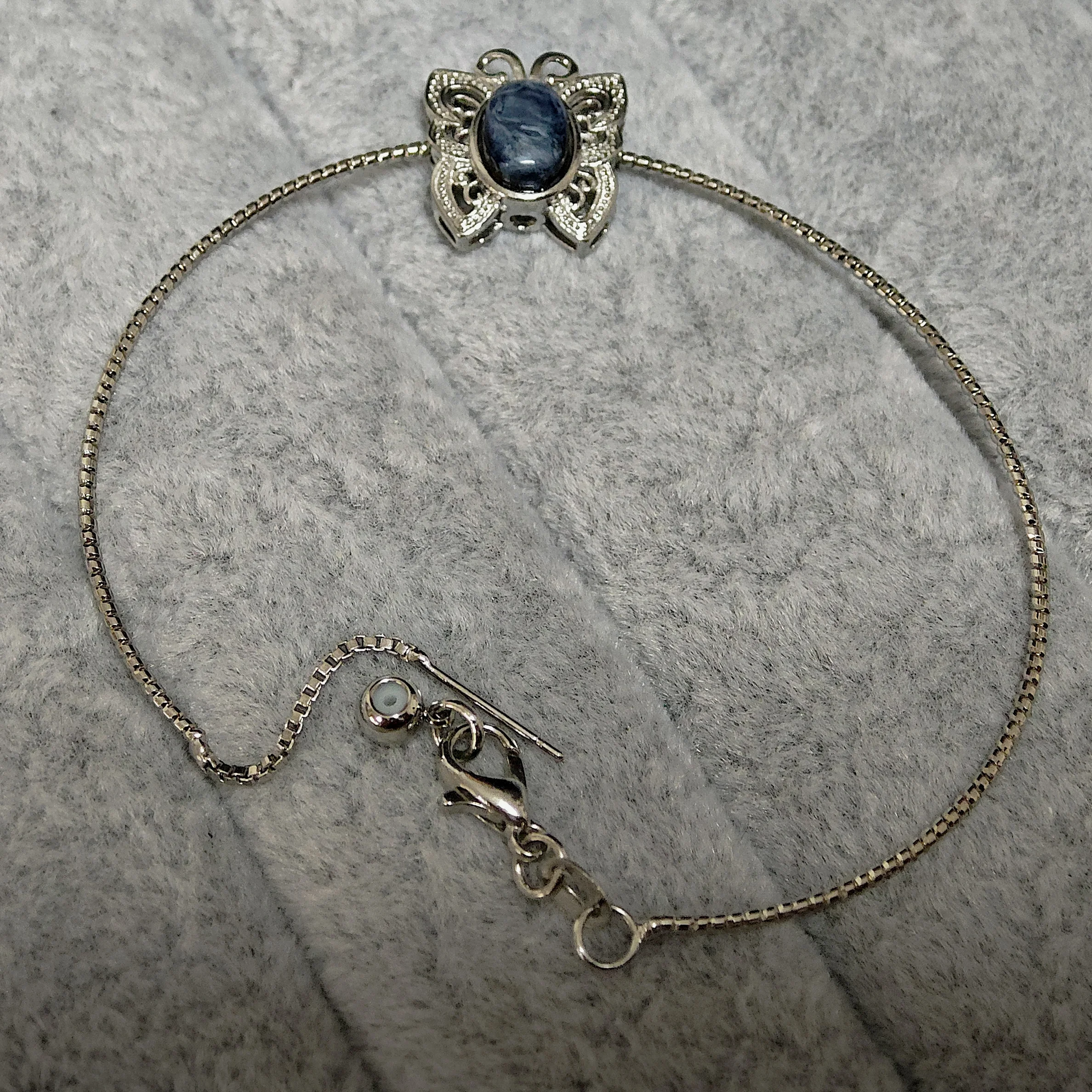 Black Obsidian · Protection Butterfly Frame Pendant Black Obsidian · Protection Butterfly Frame Pendant/Necklace/Bracelet — black silver‑plated copper frame pendant with butterfly inside and natural black obsidian bead at top by Meruisa Crystal