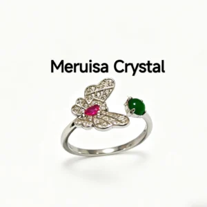 Butterfly Green Jadeite Ring