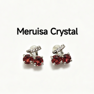 Cherry Garnet Stud Earrings