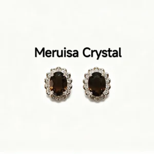Floral Smoky Quartz Stud Earrings