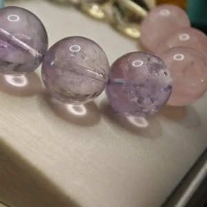 Aquamarine-Bolivian Amethyst-Fluorite-Lemon Citrine-Rose Quartz-Natural Crystal Bracelet-Meruisa Crystal