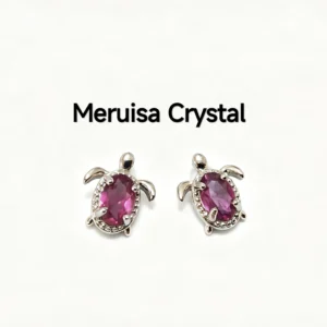 Garnet Turtle Stud Earrings
