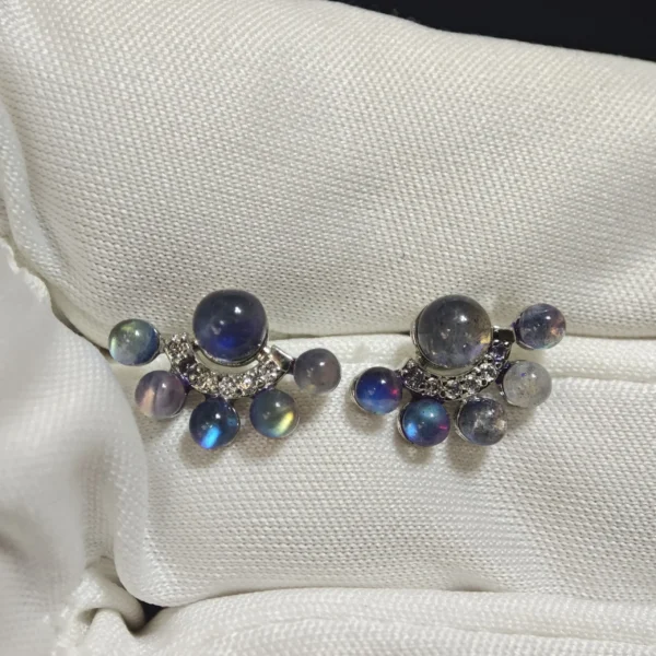 拉長石 · 直覺與守護星雲耳釘 Meruisa Crystal 出品:拉長石直覺與守護耳釘耳環(純銀鑲嵌)