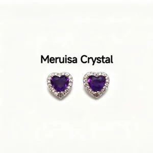 Heart Amethyst Stud Earrings