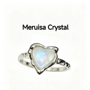 Heart Blue Moonstone  Couple Ring
