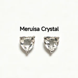 Clear Heart Stud Earrings