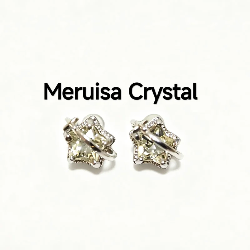 Citrine Clarity & Abundance Starry Stud Earrings in 925 sterling silver with celestial orbit detail by Meruisa Crystal