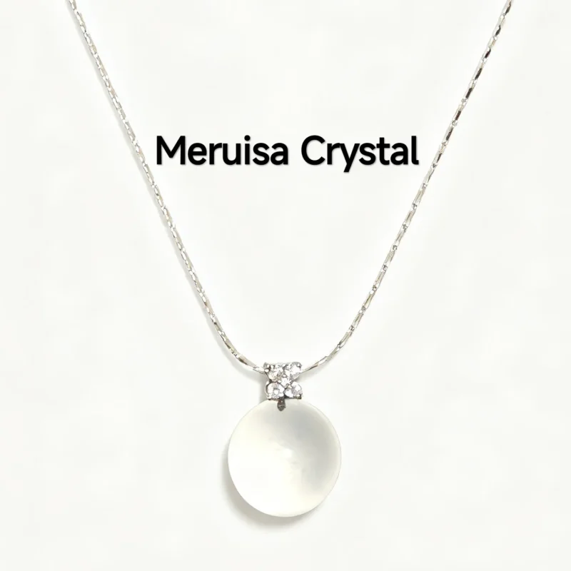 Light Rose Quartz Love & Healing Pendant — natural rose quartz in a silver-plated copper flower setting with cubic zirconia accents by Meruisa Crystal