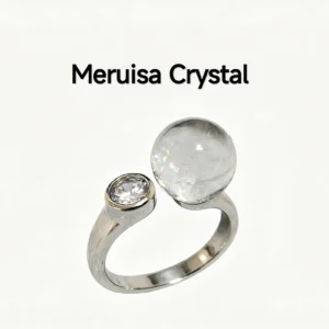 Clear Quartz Ball Open Ring