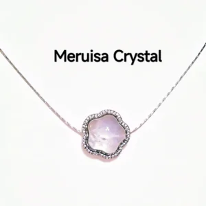 Rose Quartz · Love Energy Star Pendant/Necklace/Bracelet — natural 20.2mm five-pointed star carved from rose quartz with micro-pave diamond border by Meruisa Crystal