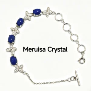 Lapis Lazuli Wisdom & Intuition Butterfly Bracelet in sterling silver with pavé butterfly by Meruisa Crystal