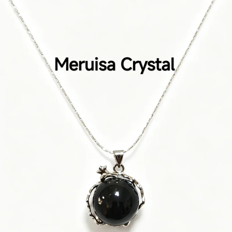 Natural Smoky Quartz Grounding & Protection Pendant in Silver Plated Copper setting by Meruisa Crystal