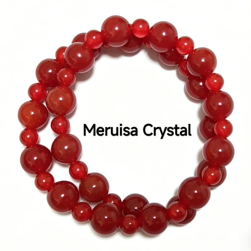 Red Agate Vitality & Radiance Double-Loop Stretch Bracelet by Meruisa Crystal