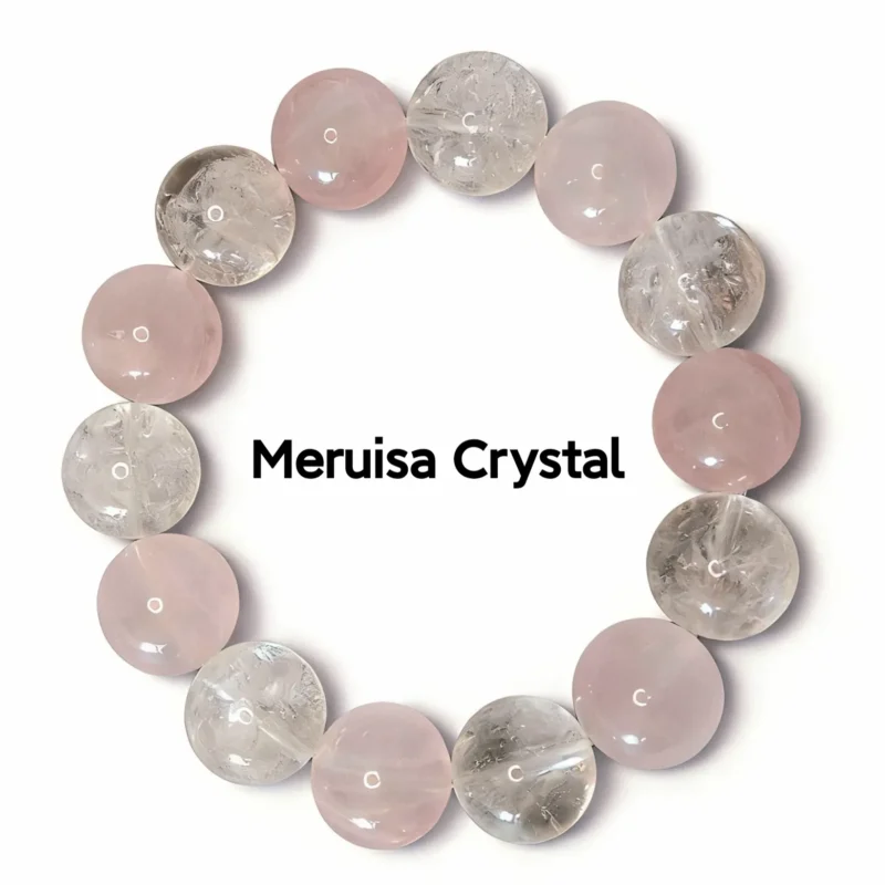 Love Symphony · Love & Clarity Bracelet & Necklace Set White-Azeztulite-Rose-Quartz-Bracelet-Necklace-Set-Heart-Clasp-Meruisa-Crystal