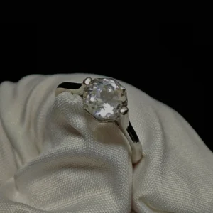 Clear Quartz Clarity & Brilliance Ring — oversized natural brilliant-cut White Quartz set in sterling silver by Meruisa Crystal