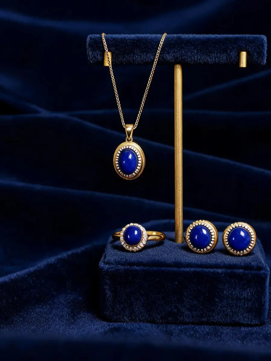 Lapis lazuli crystal jewelry for confidence and focus intention-Meruisa Crystal