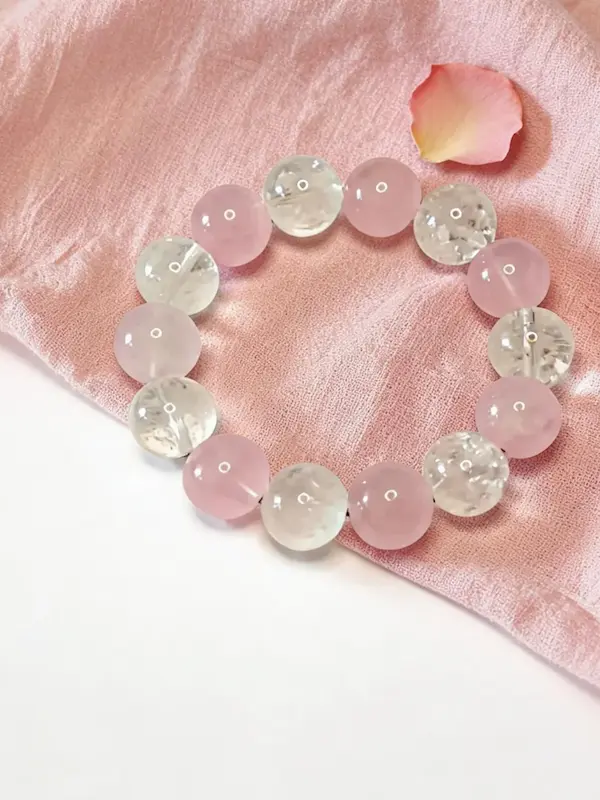 Rose quartz crystal jewelry for love and relationship intentions-Meruisa Crystal