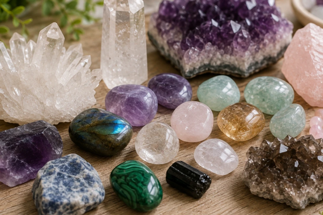 Crystal Bead Size Guide Natural crystal gemstones carefully selected for handcrafted crystal bracelet making.